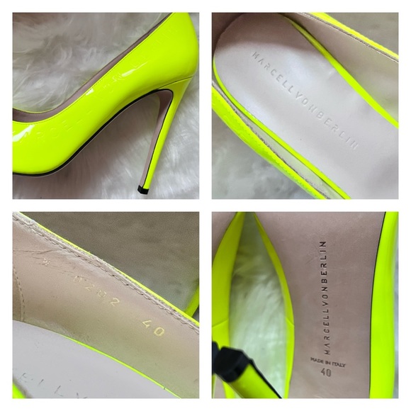 New! Extremely Rare MARCELL Von BERLIN Parent Leather Pumps in Neon Yellow - Picture 13 of 13